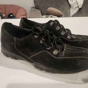 Cole Haan Womens Brown Leather Square Toe Lace Up Waterproof Loafers Shoes